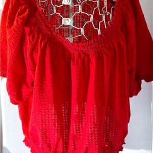 Women's Old Navy Red Textured Top